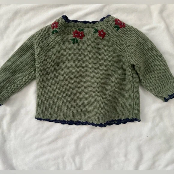 Baby Green Knit with Red Floral Accents - Picture 4 of 4